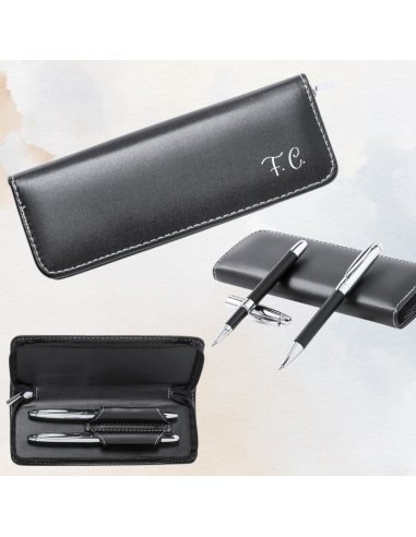 Set penne con custodia in similpelle personalizzata