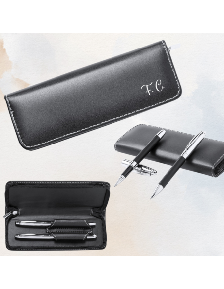 Set penne con custodia in similpelle personalizzata